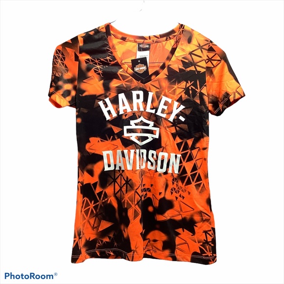 Harley-Davidson Tops - Harley Davidson Short Sleeve T-Shirt Orange Black